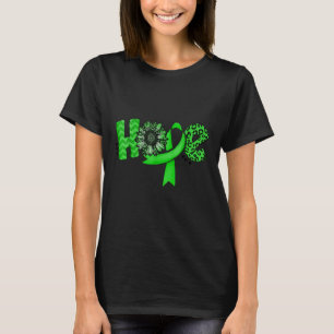 Hope Green Ribbon Leopard Sonnenblumen psychische T-Shirt