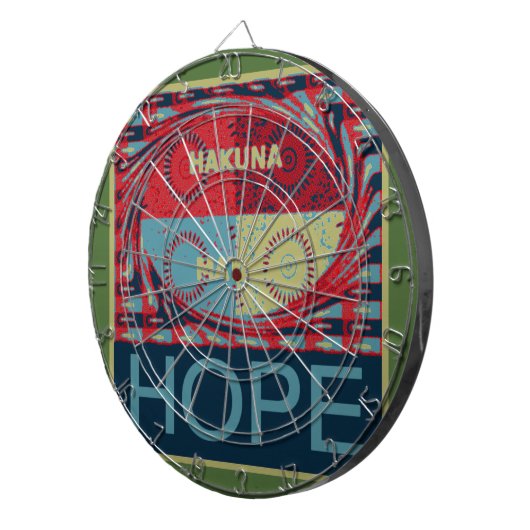 Hope Hakunamatata Lovely Inspirational Edgy Vektor Dartscheibe (Vorderseite rechts)