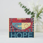 Hope Hakunamatata Lovely Inspirational Edgy Vektor Postkarte (Stehend Vorderseite)
