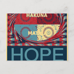 Hope Hakunamatata Lovely Inspirational Edgy Vektor Postkarte