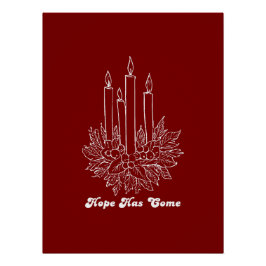 Hope Has Come Christmas Candle Illustration Poster