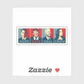 Hope Hate Heal Grow Aufkleber (Blatt)