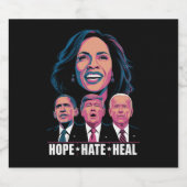 Hope Hate Heal Rise Kamala 2024 Bierflaschenetikett (Einzelnes Label)