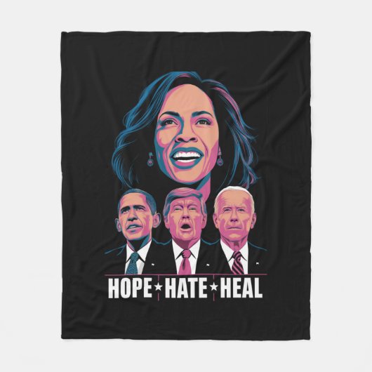 Hope Hate Heal Rise Kamala 2024 Fleecedecke (Vorderseite)
