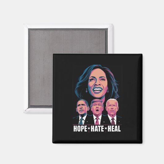Hope Hate Heal Rise Kamala 2024 Magnet (Vorderseite/Rückseite)