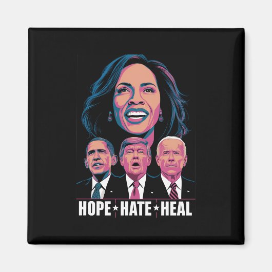 Hope Hate Heal Rise Kamala 2024 Magnet (Vorne)