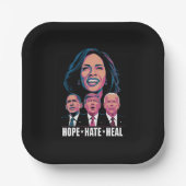 Hope Hate Heal Rise Kamala 2024 Pappteller (Vorderseite)