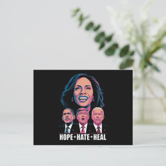 Hope Hate Heal Rise Kamala 2024 Postkarte (Stehend Vorderseite)