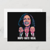 Hope Hate Heal Rise Kamala 2024 Postkarte (Vorne/Hinten)