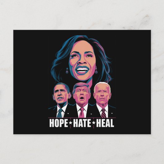Hope Hate Heal Rise Kamala 2024 Postkarte (Vorderseite)