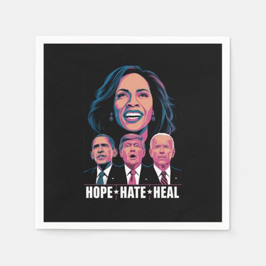 Hope Hate Heal Rise Kamala 2024 Serviette (Vorderseite)