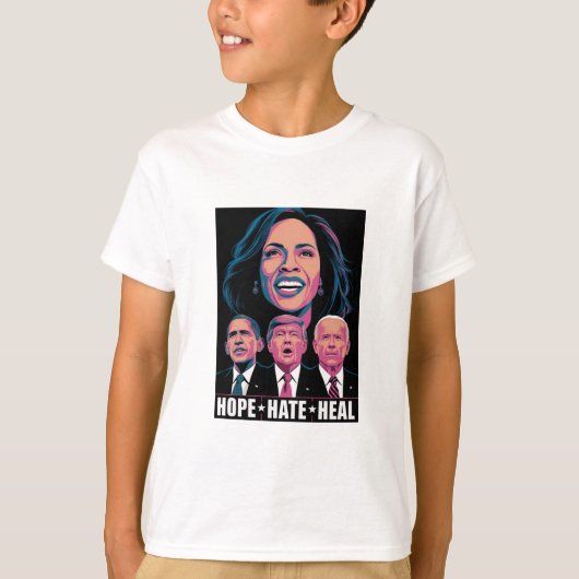 Hope Hate Heal Rise Kamala 2024 T-Shirt (Vorderseite)