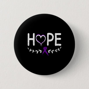 Hope Heart Lila Ribbon Bauchspeicheldrüsenkrebs Button