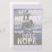 Hope Hillary USA Wir sind enger zusammen Briefpapier (Vorne/Hinten)