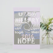 Hope Hillary USA Wir sind enger zusammen Briefpapier (Stehend Vorderseite)