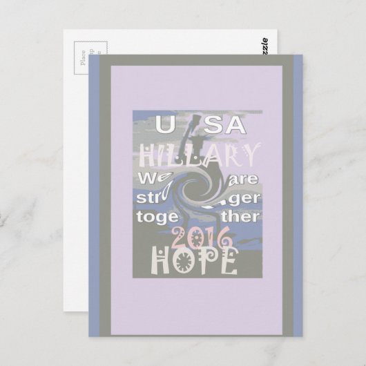 Hope Hillary USA Wir sind enger zusammen Postkarte (Vorne/Hinten)