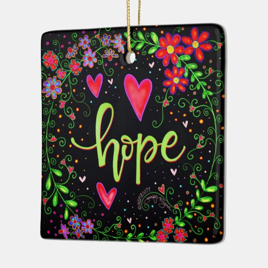 Hope Hübsch Black Floral Model Christmas Keramikornament (Links)