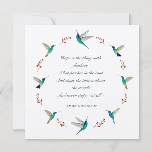 Hope Hummingbird Beileid Danke Karte (Vorderseite)