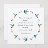 Hope Hummingbird Beileid Danke Karte (Vorne/Hinten)