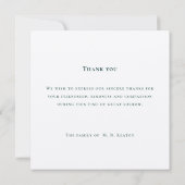 Hope Hummingbird Beileid Danke Karte (Rückseite)