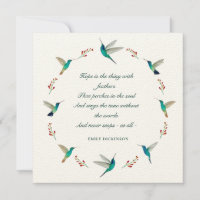 Hope Hummingbird Beileid Danke Karte