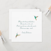 Hope Hummingbird Karte (Vorderseite/Rückseite Beispiel)