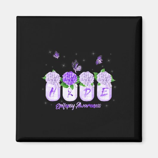 Hope Hydrangea Blume Butterfly Epilepsie Bewusstse Magnet (Vorne)