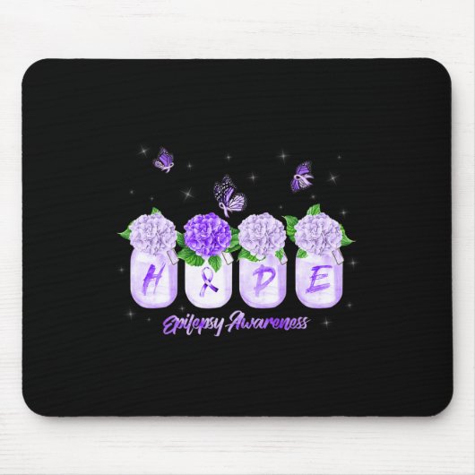 Hope Hydrangea Blume Butterfly Epilepsie Bewusstse Mousepad (Vorne)