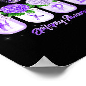 Hope Hydrangea Blume Butterfly Epilepsie Bewusstse Poster (Ecke)