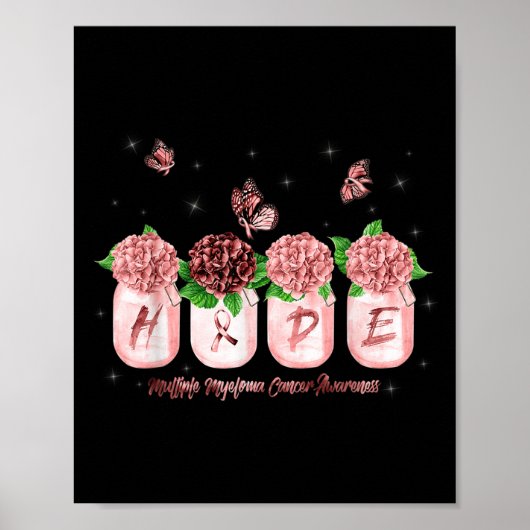 Hope Hydrangea Blume Schmetterling Multiples Myelo Poster (Vorne)