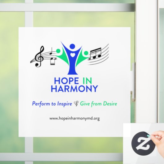 Hope in Harmony Window Cloning Fensteraufkleber (Zuhause)