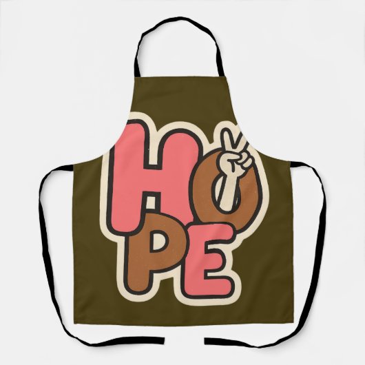 "Hope in Style – Peaceful Vibes Sticker" Schürze (Vorderseite)