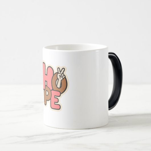 "Hope in Style – Peaceful Vibes Sticker" Verwandlungstasse (VorderseiteRechts)