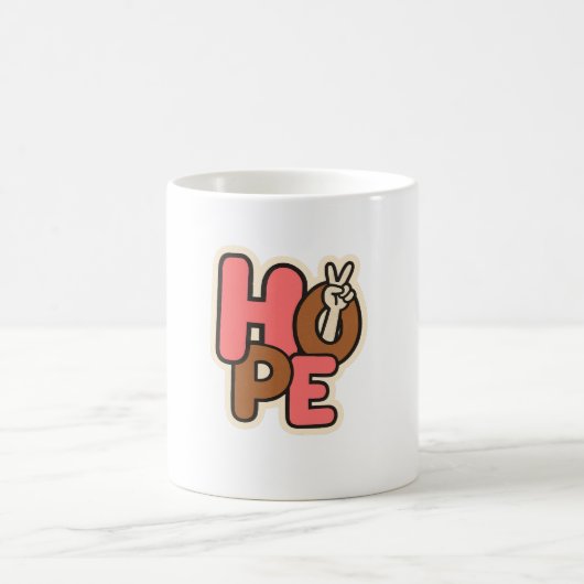 "Hope in Style – Peaceful Vibes Sticker" Verwandlungstasse (Mittel)