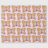 Hope Inspiration Pink Butterfly Wrapping Paper Geschenkpapier (Flach)