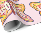 Hope Inspiration Pink Butterfly Wrapping Paper Geschenkpapier (Rolleneckpunkt)