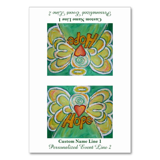 Hope Inspiration Word Angel Table Zelt Card Tischnummer (Vorderseite)