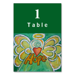 Hope Inspiration Word Engel Custom Table Cards Tischnummer