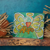Hope Inspirational Angel Painting Gedicht Plaque Fotoplatte (Seite)