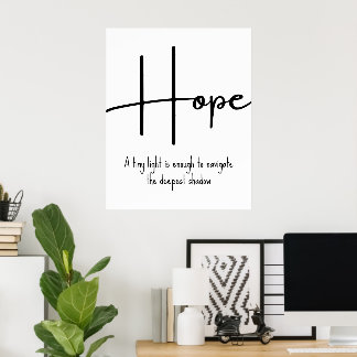 Hope Inspirational Quote Wall Print Poster