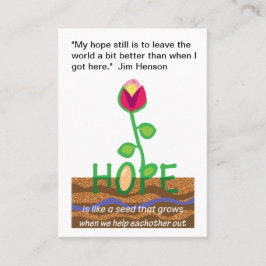 Hope inspirational quotes visitenkarte