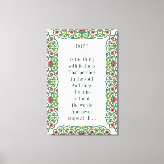 HOPE ist das Ding mit Federn, die hält Leinwanddruck (Vorderseite)