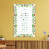 HOPE ist das Ding mit Federn, die hält Leinwanddruck (Insitu (Wohnzimmer))