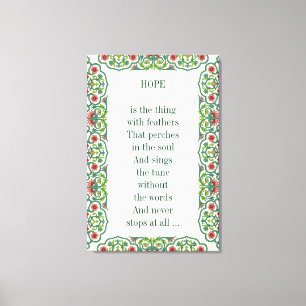 HOPE ist das Ding mit Federn, die hält Leinwanddruck