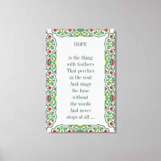 HOPE ist das Ding mit Federn, die hält Leinwanddruck (Vorderseite)