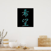 Hope japan Kanji Calligraphy Symbol Poster (Küche)