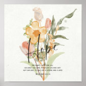 Hope-Jeremiah 29:11 Orangenblume Poster (Vorne)