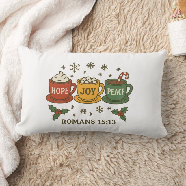 Hope, Joy and Peace Holiday Lendenkissen (Decke)