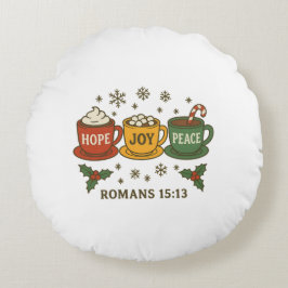 Hope, Joy and Peace Holiday Rundes Kissen