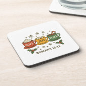 Hope joy Peace and Cocoa Getränkeuntersetzer (Linke Seite)